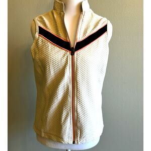 textured golf tennis full zip vest Womens XS activewear stretch Sleeveless Sport